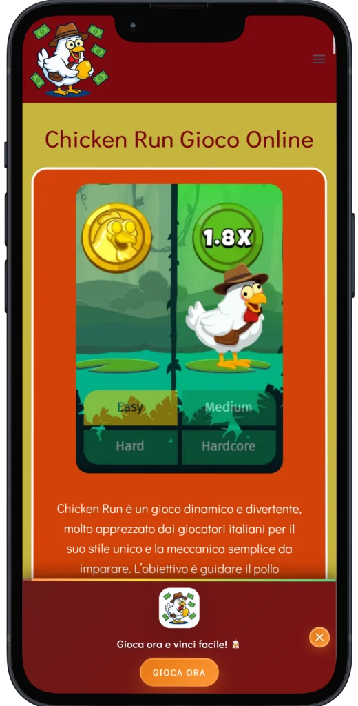 Chicken Run per dispositivi mobili